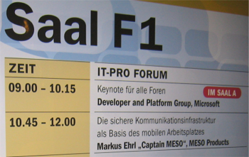 Captain MESO .Net Day Agenda